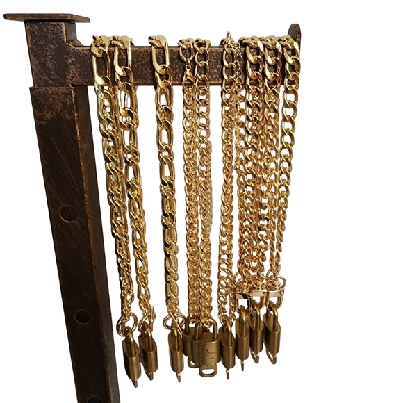 #308 LV lock and key brass necklace - Picture 1 of 3